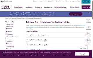 UPMC General Internal Medicine in Oakland website