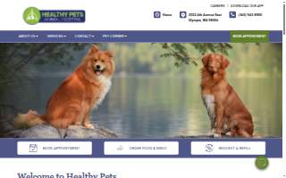 Healthy Pets Animal Hospital and Rehabilitation Center website