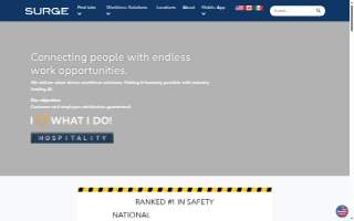 SURGE Staffing website