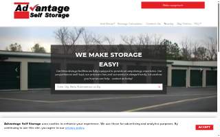 Advantage Self-Storage website