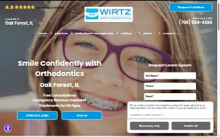 Wirtz Orthodontics of Oak Forest website