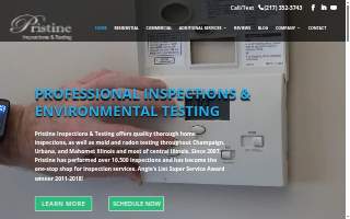Pristine Home Inspections website