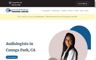 Performance Hearing Center website