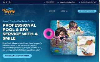 Happy Pools And Spa website