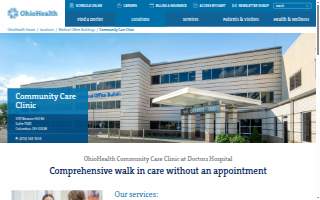OhioHealth Community Care Clinic at Doctors Hospital website
