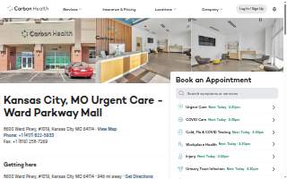 Carbon Health Urgent Care Kansas City - Ward Parkway Mall website