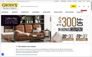 Groen's Furniture & Mattress website