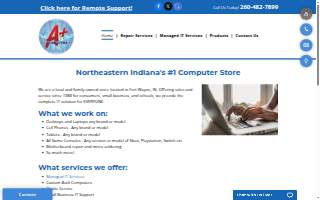 A Plus Computers website