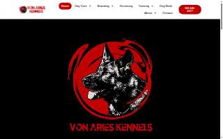 Von Aries Kennels Boarding, Grooming & Training LLC website