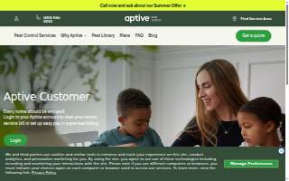 Aptive Pest Control website