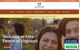 Elite Dental of Highland website