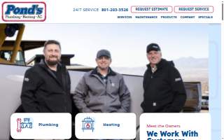 Pond's Plumbing Heating and Air Conditioning website