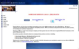 Frank's Electric & Alarms website
