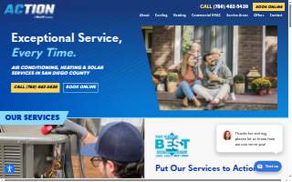Action Air Conditioning & Heating website