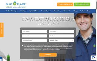 Blue Flame Heating & Air Conditioning of Seattle website