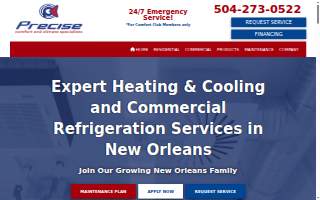 Precise Comfort And Climate Specialists Inc website