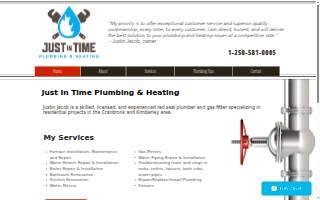 Justin Time Plumbing And Heating website