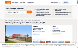 Storage Rentals of America website