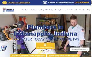 Carter's My Plumber - Plumbers Indianapolis, Water Heater Repair website