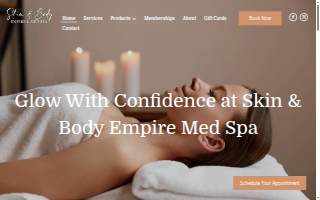 Skin and Body Empire Med Spa website