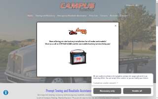 Campus Towing website