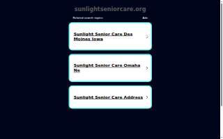Sunlight Senior Care website