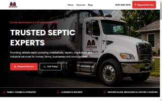 A & A Sanitation website
