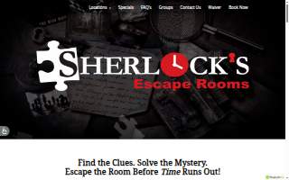 Sherlock's Escape Rooms website