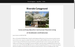Riverside Campground website