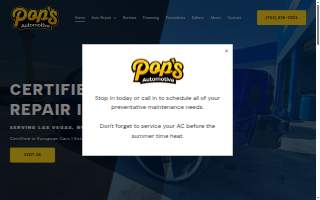 Pop's Automotive website