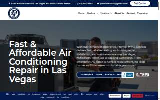 Premier HVAC Repair Las Vegas website