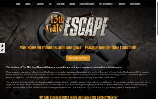 13th Gate Escape, Louisiana's Ultimate Escape Games website