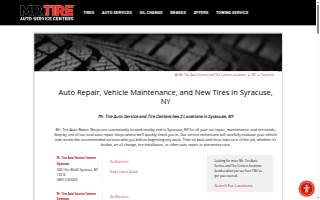 Mr. Tire Auto Service Centers of Syracuse website