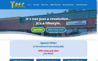 24-7 Gym and Fitness website