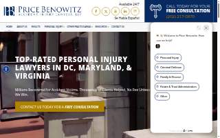 Price Benowitz Accident Injury Lawyers, LLP website
