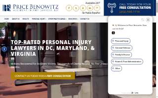 Price Benowitz Accident Injury Lawyers, LLP website