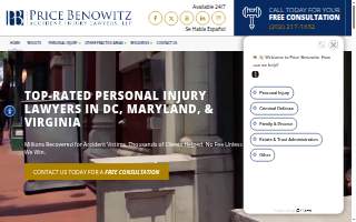 Price Benowitz Accident Injury Lawyers, LLP website