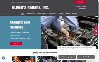Oliver's Auto Repair website