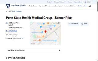 Penn State Health Medical Group - Benner Pike website