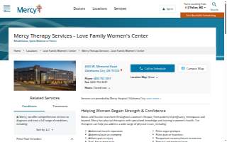 Mercy Therapy Services - Love Family Women's Center website