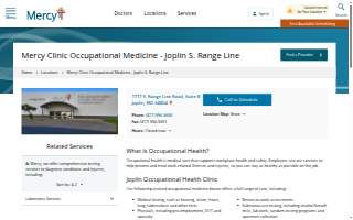 Mercy Clinic Occupational Medicine - Joplin S. Range Line website