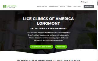 Lice Clinics of America - Longmont website