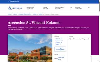 Ascension St. Vincent Kokomo website