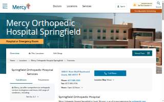 Mercy Orthopedic Hospital Springfield website