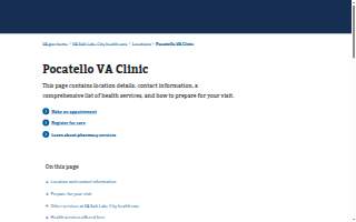 Pocatello VA Clinic website