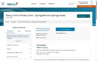 Mercy Clinic Primary Care - Springdale Elm Springs Road website