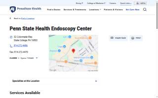 Penn State Health Endoscopy Center website
