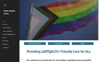 Pride Health Clinic website