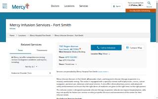 Mercy Infusion Services - Fort Smith website