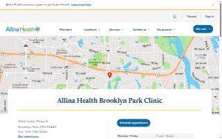 Allina Health Brooklyn Park Clinic website